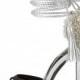 Lasso Pearly Ankle-Wrap Sandal, Black/Silver