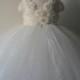Lace Ivory Flower Girl Tutu Dresses  Wedding Dress Toddler Tutu Dresses Girls Special Occasion Dresses 1T 2T 3T 4T 5T