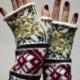 Wool Fingerless Gloves- White Knit Fingerless gloves - Fashion Gloves - Fall Gloves - Boho Gloves - Womens Fingerless nO 78.