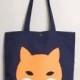 Fox Tote Bag. Handmade Fabric Bag with Fox Applique. Textile Eco Bag. Shopper. Fox Gift. Shoulder Bag. Cotton Bag. Animal Hipster Canvas Bag