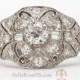 Rare Antique Diamond Engagement Ring Platinum Filigree Vintage Edwardian Butterfly Wings Angel Art Nouveau Nature Old European Diamonds