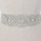 Wedding Belt, Beaded Bridal Sash, Vintage Silver Rhinestone Ornate Applique Art Deco Wedding Accessories, Trim, Camilla Christine MEGAN
