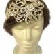 Gold Flapper Headband, Bridal Headpiece, Art Nouveau Headpiece, Wedding Hair Piece, Gold Rhinestone Headband, Hair Accessories, Tiara