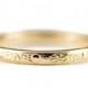 14k Gold Floral Wedding Band - Slender 14k Gold Flower Ring