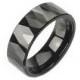 Black Prism - Multi-Faceted Prism Design Black Tungsten Carbide Ring