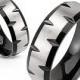 Black Magma - Modern Black and Stainless Steel Ring with Faceted Edges