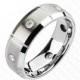 Hermes - Sophisticated Multi Groves Tungsten Carbide Comfort-Fit Ring with Cubic Zirconias