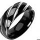 Vortex - Twister Sliding Alternative Design Black Titanium Comfort Fit Ring