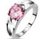 Pink Love - Elegant Stainless Steel Engagement Ring with Pink CZ