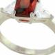 Passion Potion - Sizzling Garnet and Clear Cubic Zirconia's Sterling Silver Comfort-Fit Engagement Ring