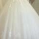 Strapless lace bodice Pincess tulle ball gown wedding dress