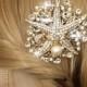 Mermaid Inspired Crystal Gold Starfish Beach Wedding Hair Comb-Crystal&Pearl Side Comb-Bridal Sea Shell and Coral Rhinestone Comb-"LORELEY"