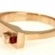 Ruby Engagement Ring, 14k Rose gold, Set Natural Ruby, Engagement ring, Promise ring, Geometric ring, Rose gold, Wedding Ring,  RG-1110
