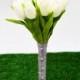 White Real Touch Tulip Wedding Bouquet - Ready for Quick Shipment 1 Dozen Tulips Customize Your Wedding Bouquet - Flower Girl Bouquet