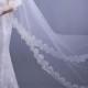Bridal Lace Wedding Veil / Cathedral /White veil/ Drop Veil