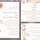 DIY Wedding Invitation Template Set Editable Word File Instant Download Printable Orange Wedding Invitation Elegant Flower Invitation