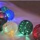 ON SALE Christmas lights, Night Lights, Bedroom Decor lamps, Fairy Lights, String Lights,  20 Lace Crocheted  colorful balls, garland light