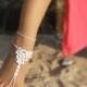 Wedding White Crochet Barefoot Sandals,Foot Jewelry,Beach wedding shoes,Bridal Sandals, White Womens Shoes