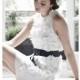 Glamorous Organza Jewel Sleeveless Sheath/ Column Bridesmaid Dress - Compelling Wedding Dresses