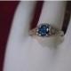 25%Off Genuine Blue Diamond .50ct Vintage Style Filigree Ring Sterling Silver handmade custom sizes 3 4 5 6 7 8 9 10 11 fine jewelry 14k gol