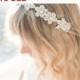 35% OFF - BLACK FRIDAY Vintage Bridal Flower Headband, 1920s crystal headband, floral wedding headband, boho wedding headband, pearl brid...