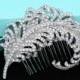 Vintage Style Feather Bridal Hair Comb, Feather Wedding Hair Accessories, Rhinestone Crystal Hair Comb, Vintage Style Wedding Alligator clip