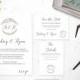 Gold Confetti Wedding Invitation Suite - Circle Printable Customizable Wedding Invites - DIY Wedding Invitation Set