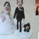 Look -Alike Bride & Groom Clay Portrait: Personalized Cake Topper Made to Order