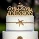 Mr Mrs Wedding Cake Topper with Anchor Personalized Last Name Cake Topper Beach Cake Topper