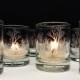 36 'Tree Branch' Candle Holders Autumn Wedding Favors Engraved Glass Votive Holders Fall Decor