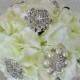 Bridal Brooch Bouquet With Vintage and New Brooches For Bride or Wedding Decor Hydrangeas