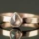 Rose Cut Diamond Engagement Ring - Pear Cut Raw Diamond Ring - Custom Made Ring