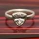 White Topaz Engagement Ring -  White Topaz Trillion Ring - White Gemstone Ring - White Topaz Ring in Silver - Made to Order - Free Shipping