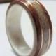 Bentwood Ring on Antler Liner,Black Walnut and Deer Antler with Copper,Wooden Wedding Band, Wood Ring, Anniversary