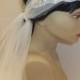 Wedding Headpiece, Tulle Headpiece, HILTON, Bridal Headpiece, 1920s Headpiece, Rhinestone Headpiece, Bridal Headband