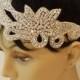 Great Gatsby Bridal Headpiece, Bridal Headband, ROMANCE, Bridal Headpiece, Rhinestone Headpiece, Bridal Headband