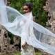 Cathedral Wedding Veil Swarovski Crystal Rhinestone with Blusher The Caitlin Veil