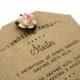 Rustic Paper Rose Wedding Menu - Ribbed Kraft, Shabby Chic