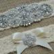 Wedding Garter Bow Ivory Crystal Garter Set Bridal Garter Set Vintage Wedding Lace Garter  Crystal Rhinestone Garter and Toss Garter Set