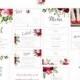 Wedding stationery set to print - pdf - Save the date, Invitation, rsvp, table numbers, menu-thanks - ROMANTIC ARRANGEMENT