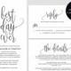 Best Day Ever Wedding Invitation, Wedding Invitation Template, Rustic Invitation, Wedding Printable, Invite, PDF Instant Download 