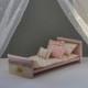 Wooden doll bed, doll furniture, doll accessories, dollhouse furniture, doll bedding, dolls bedroom, Barbie doll bed, 1:6 scale bed