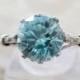 SALE 2 WEEKS ONLY Gorgeous antique platinum Edwardian filigree blue zircon & diamond engagement ring