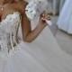 Vestidos De Noiva White Strapless Romantic Wedding Dresses Ball Gown Pearls Bridal Gowns Lace Up Back Tulle China