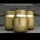 Gold Glitter Mason Jars, Shabby Chic Painted Mason Jars, Rustic Wedding Decor, Painted Mason Jars, Baby Shower Decor, Rustic Decor, Set of 3
