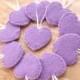 10 lavender heart ornaments, purple felt decorations, purple wedding decor, lavender wedding favors, felt hearts, set of 10