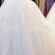 Modest 3/4 length sleeved princess ball gown wedding dress