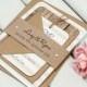 Nautical Wedding Invitation - Wooden nautical stripe wedding invitation bundle - blush kraft