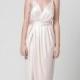 blush bridesmaid dress - wrap maxi blush dress - spaghetti maxi blush dress