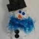 Snowman Ornament ... This is a cute handmade ornament... he is white with silver snowflakes and a sparkle blue scarf.